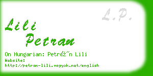 lili petran business card